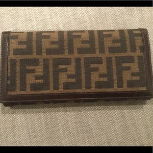 Authentic Fendi Brown Zucca Canvas Wallet